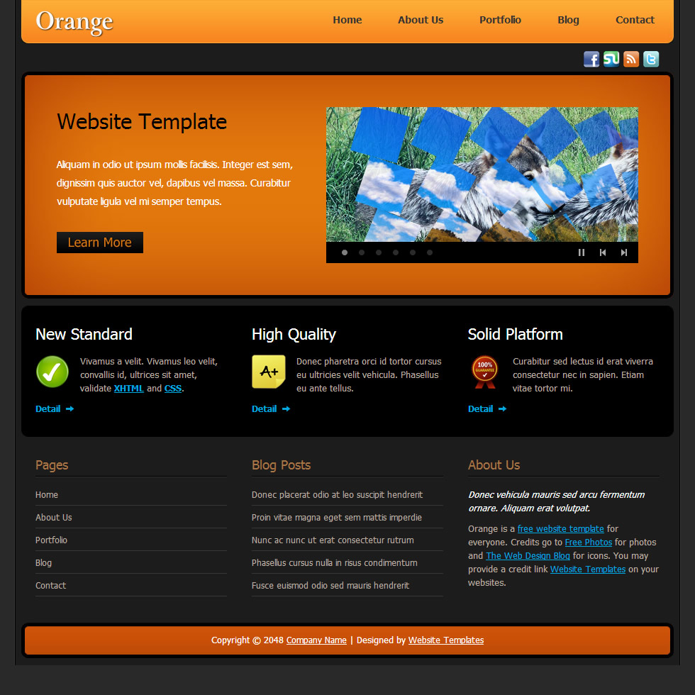 Orange - Free HTML CSS Templates