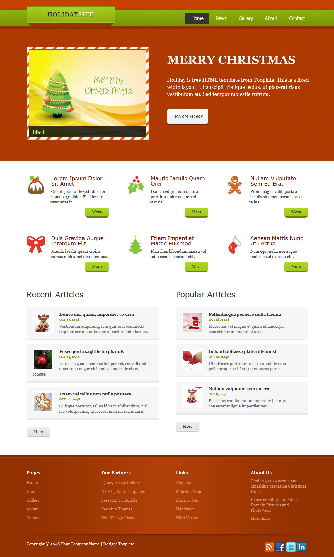 Holiday Free Templates