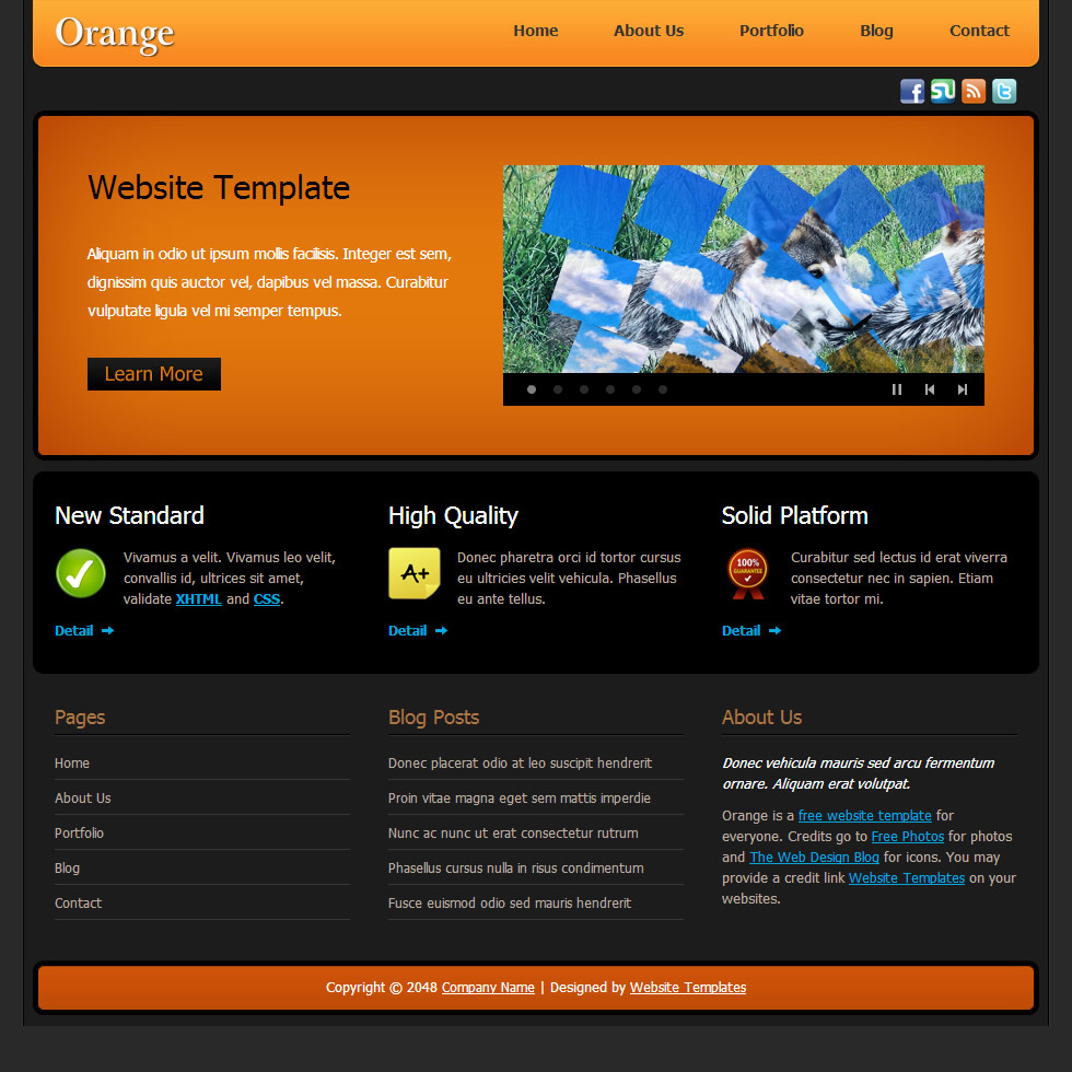 Orange - Free HTML Templates