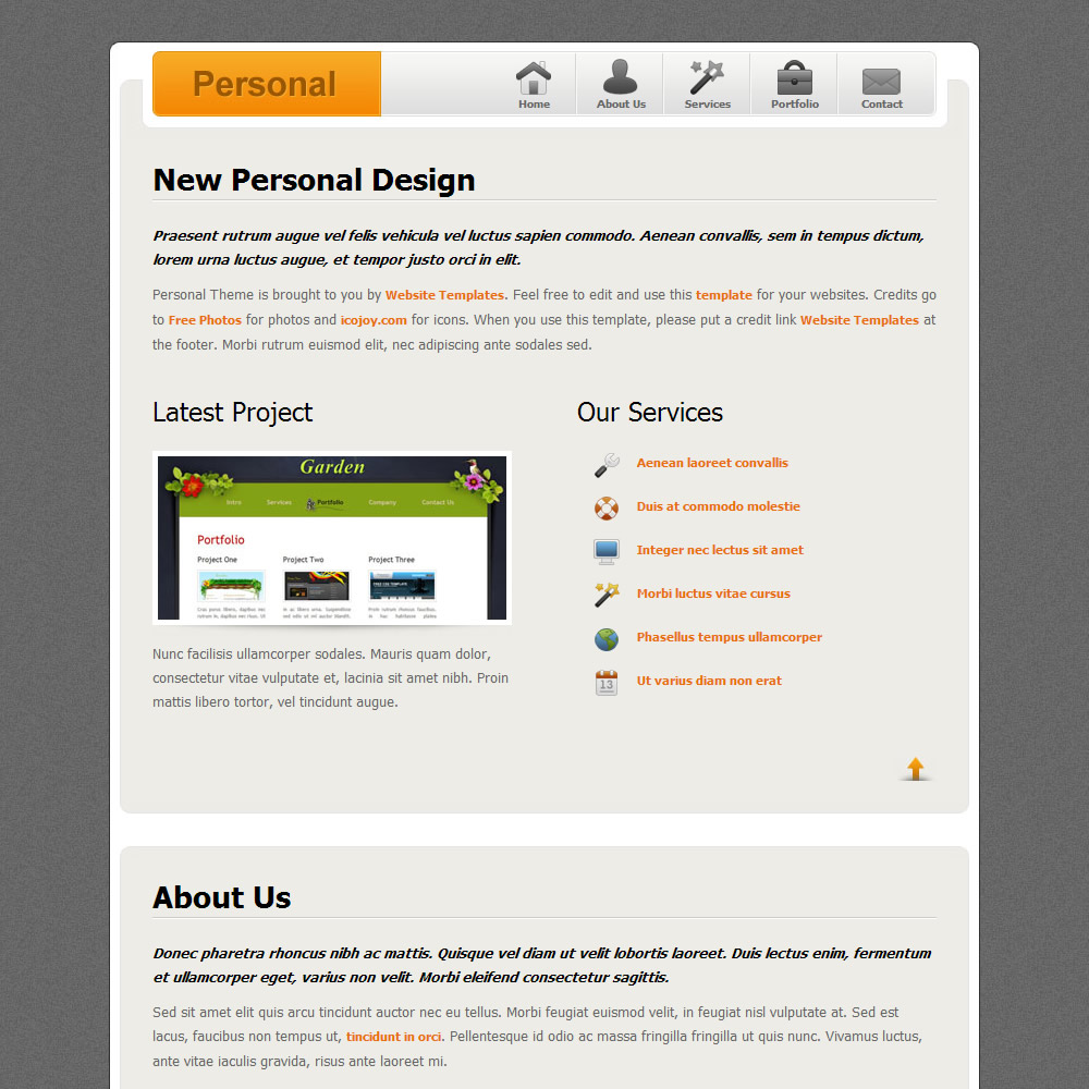 Personal Design HTML Template