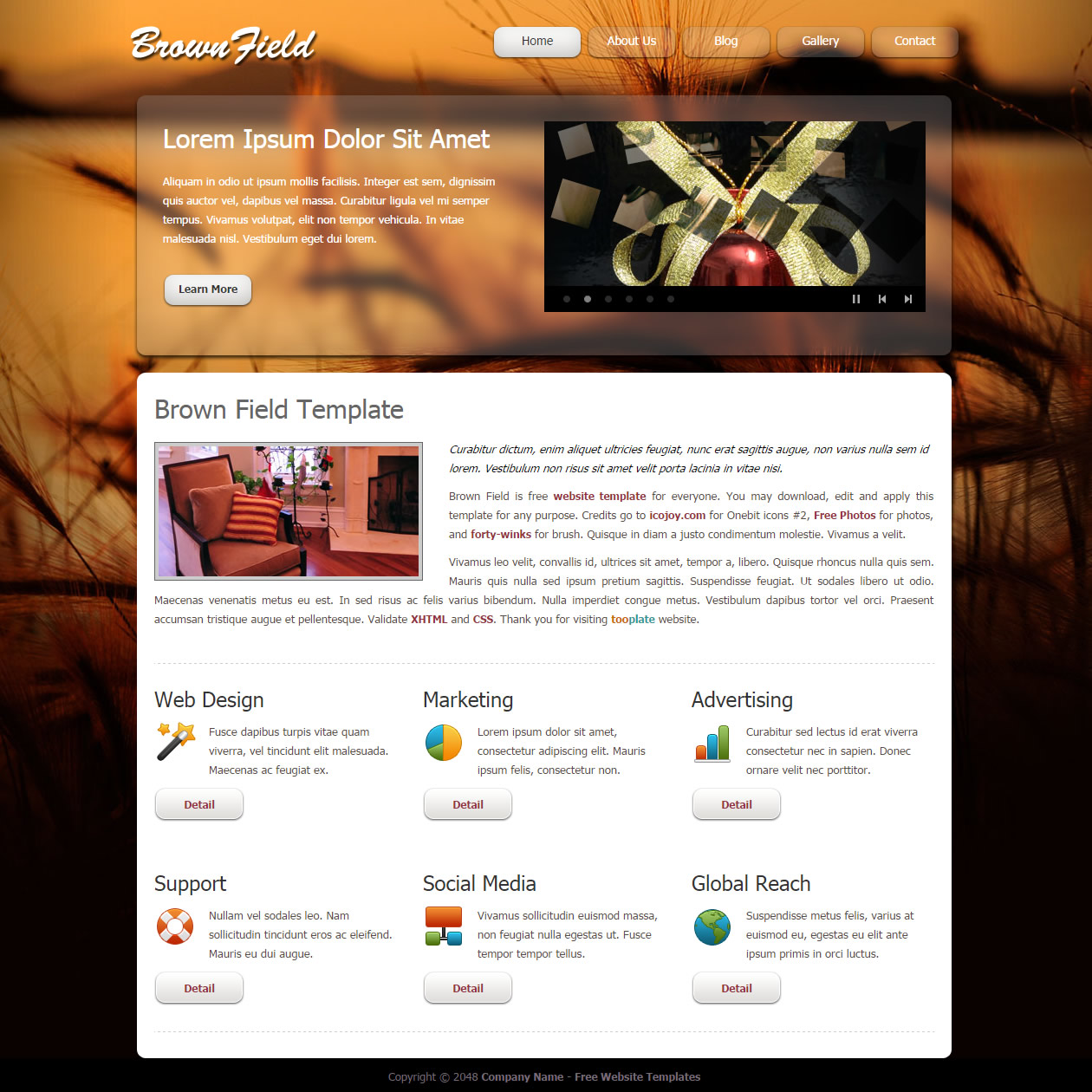 Brown Field HTML Template