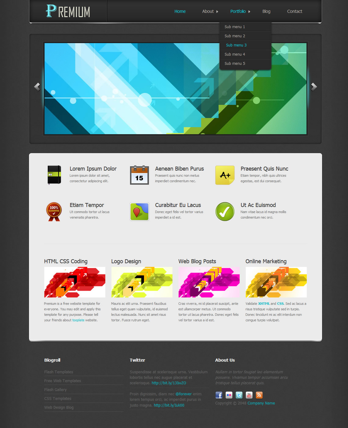Premium HTML Template By Tooplate