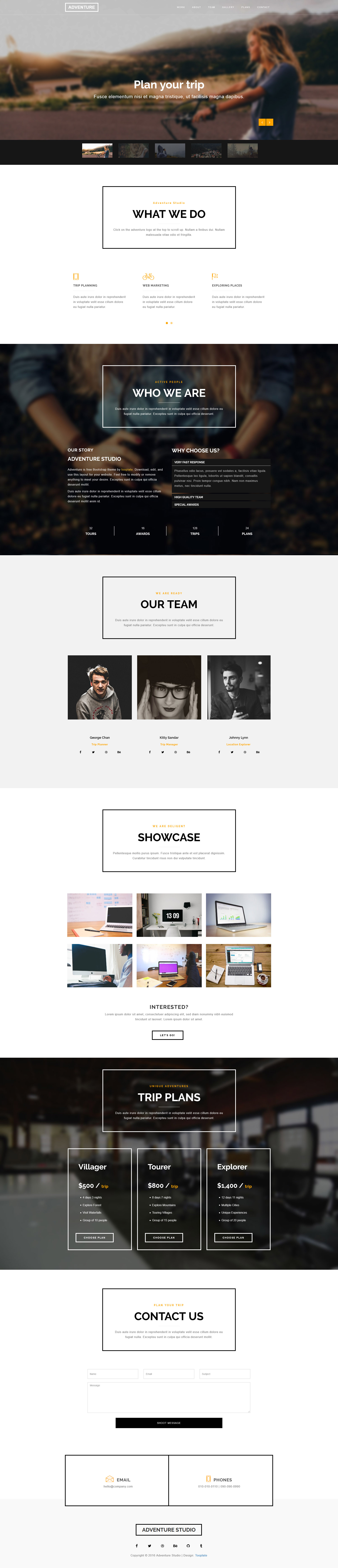 Adventure Bootstrap Theme HTML Template