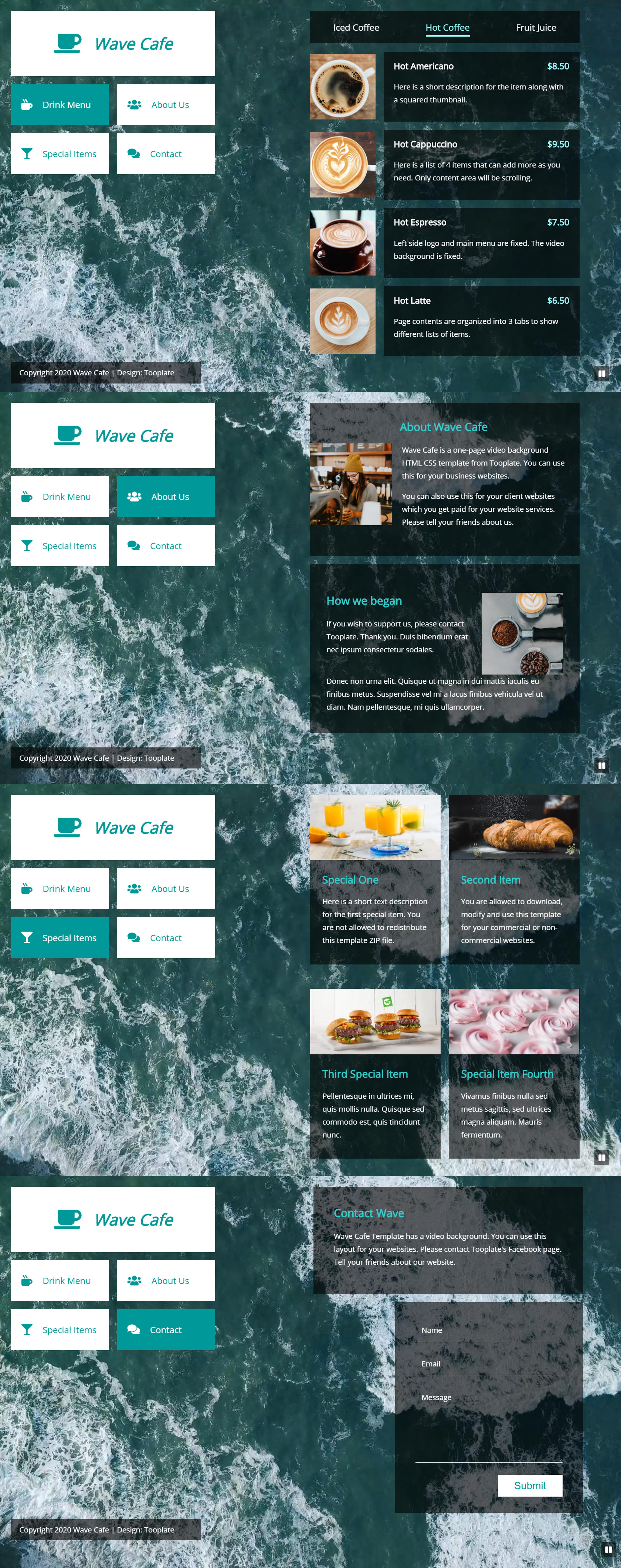 Wave Cafe HTML Template