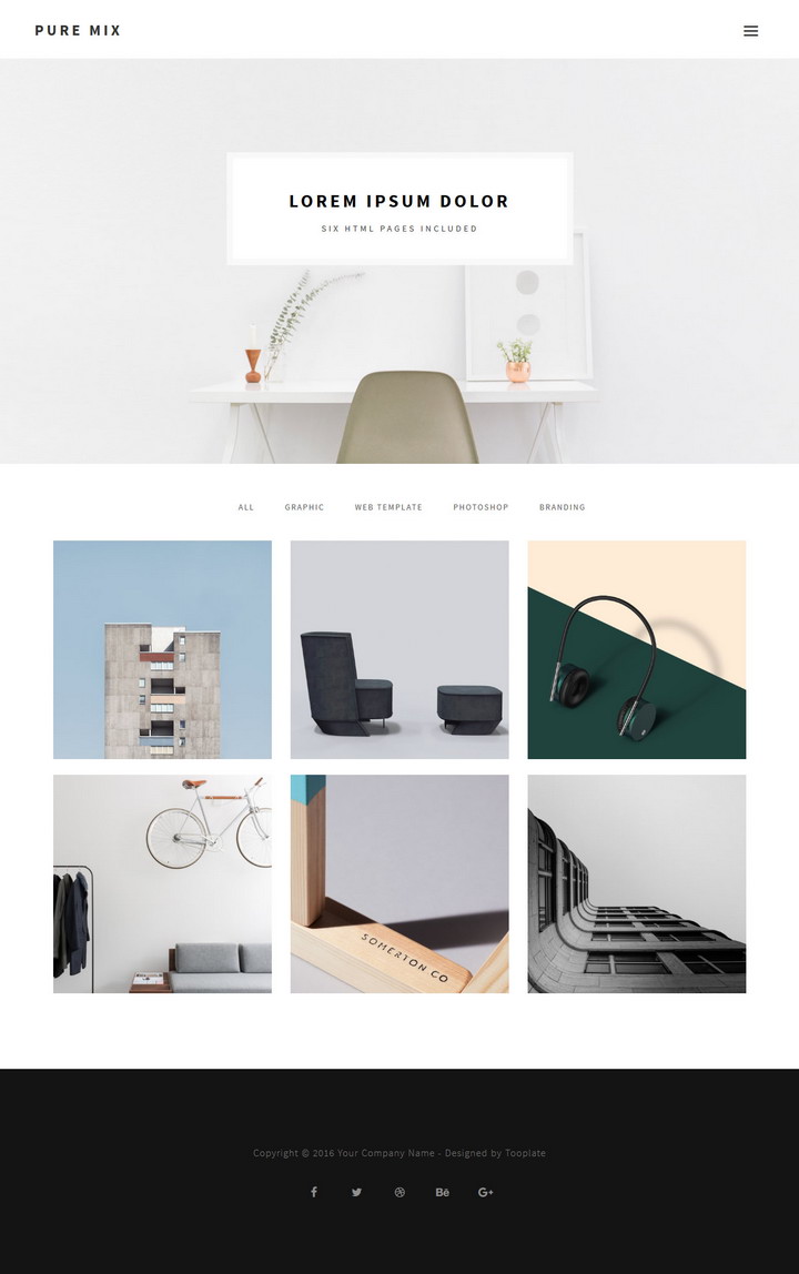 Pure Mix 6 pages HTML Template