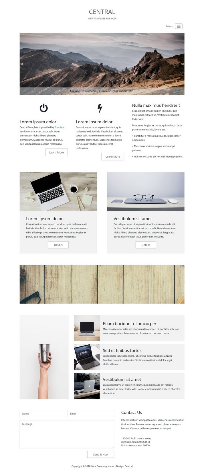 Central Bootstrap 4 HTML Template