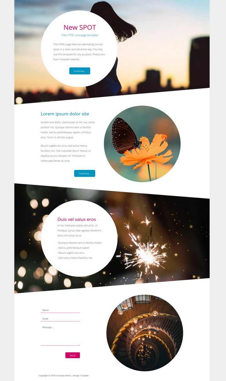 New Spot One-page HTML Template