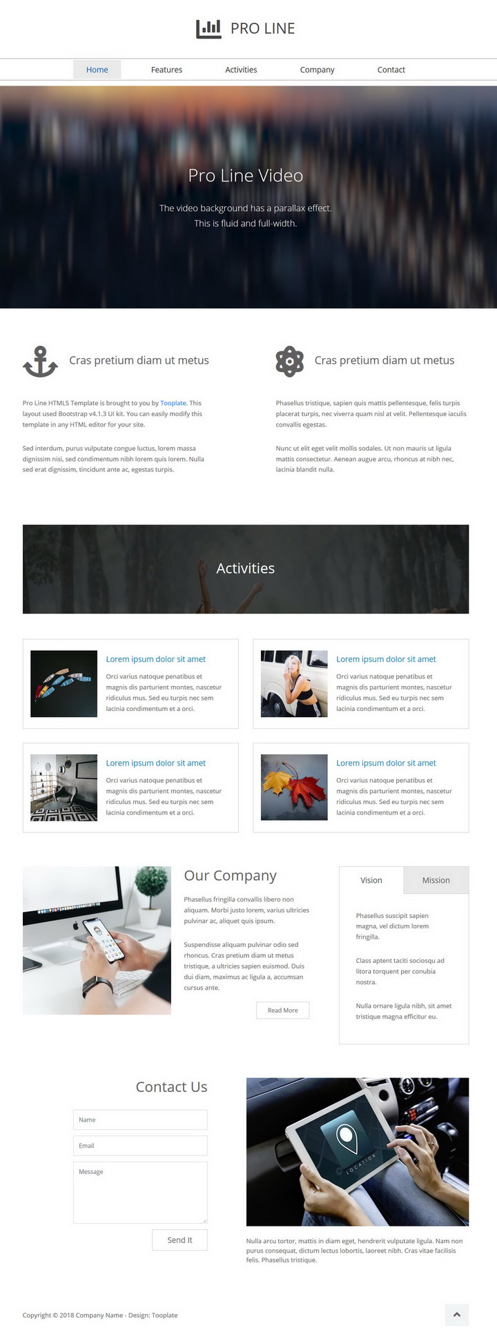 Pro Line Bootstrap 4 HTML Template