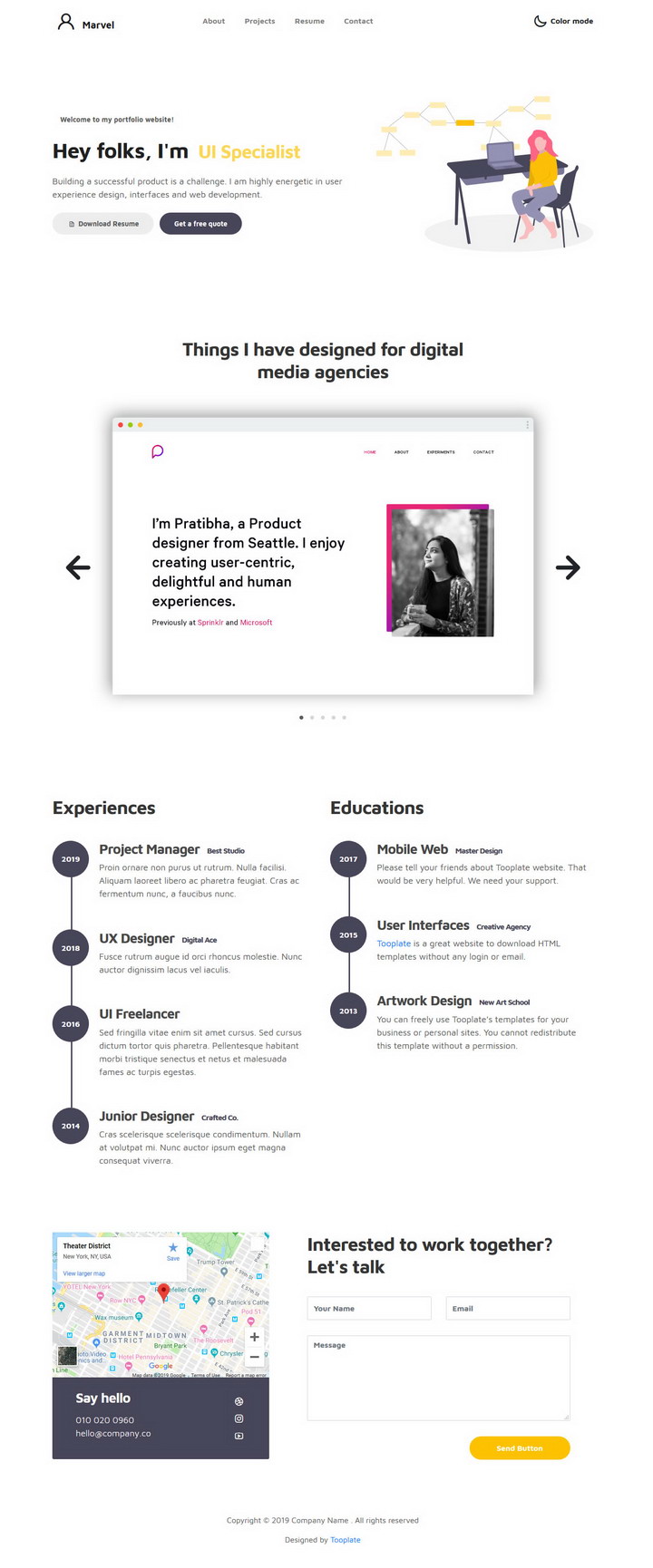 Marvel Portfolio HTML Template