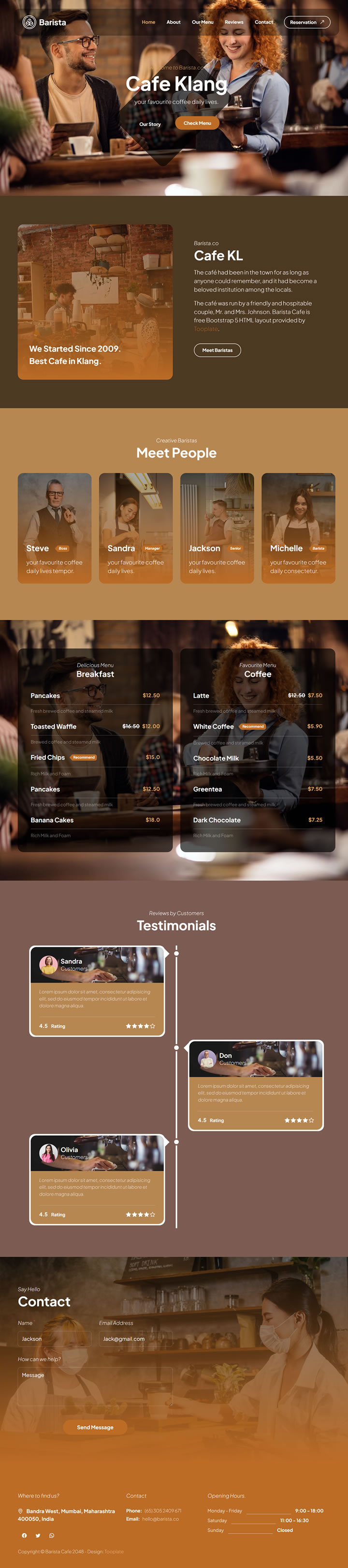 Barista Cafe HTML Template