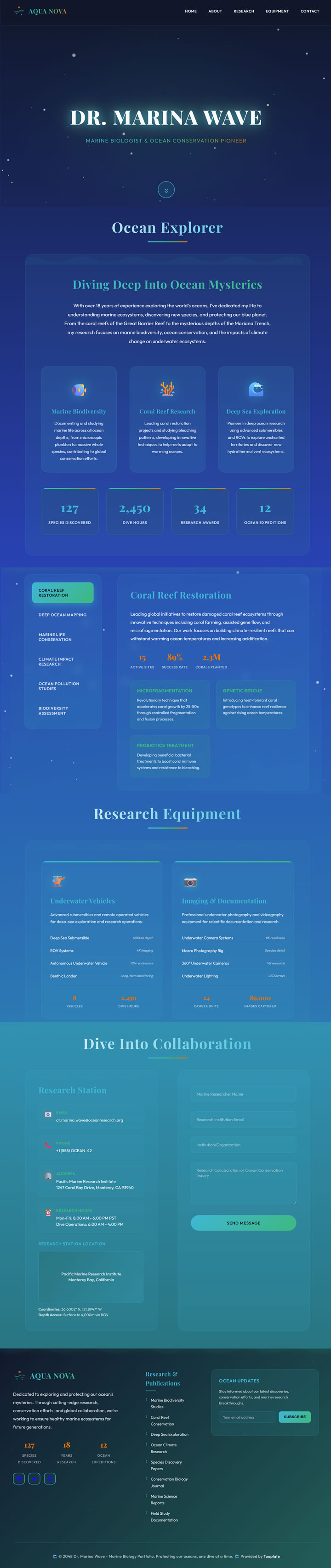 Aqua Nova Ocean Explorer HTML Template