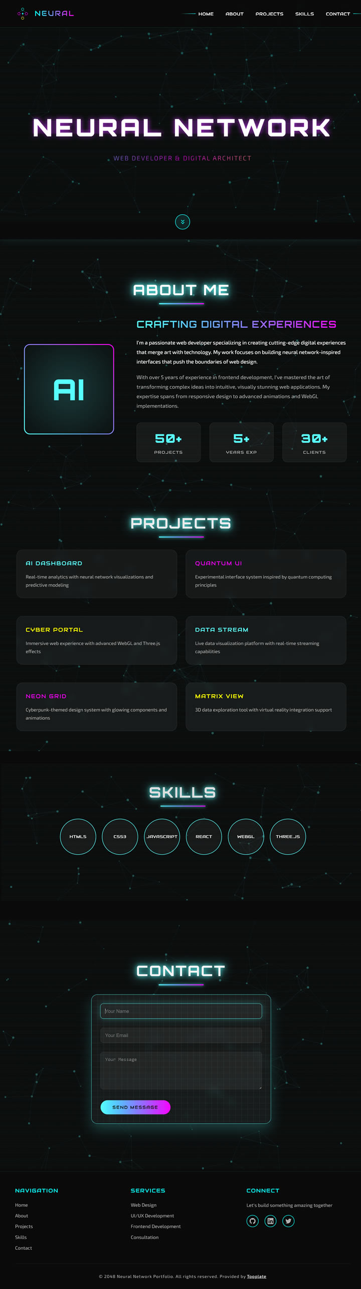 Neural Digital Portfolio HTML Template