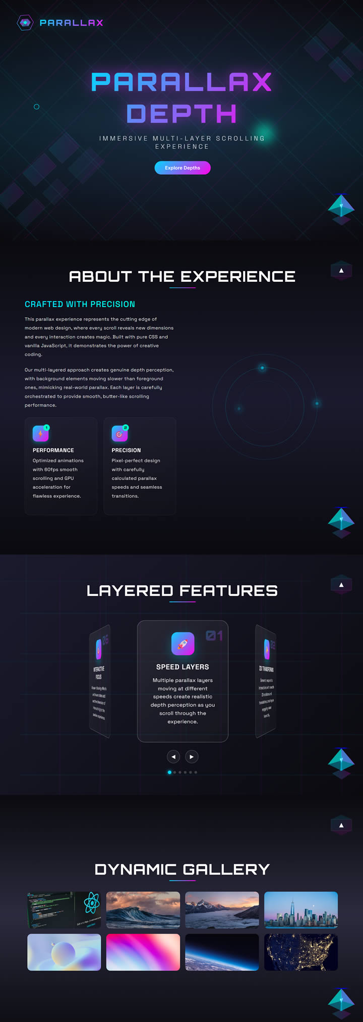 Parallax Depth HTML Template