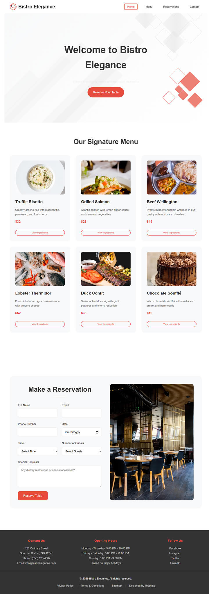 Bistro Elegance HTML Template