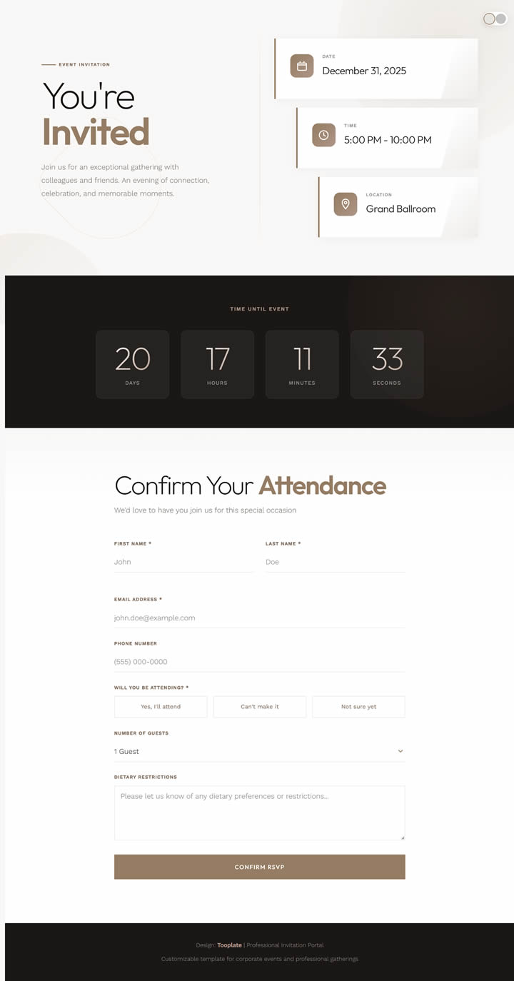 Event Invitation HTML Template