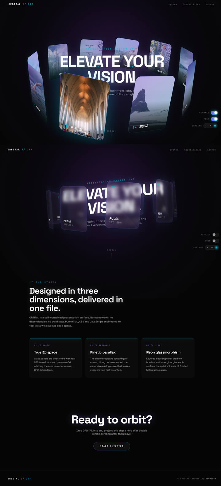 Orbital 3D Carousel HTML Template