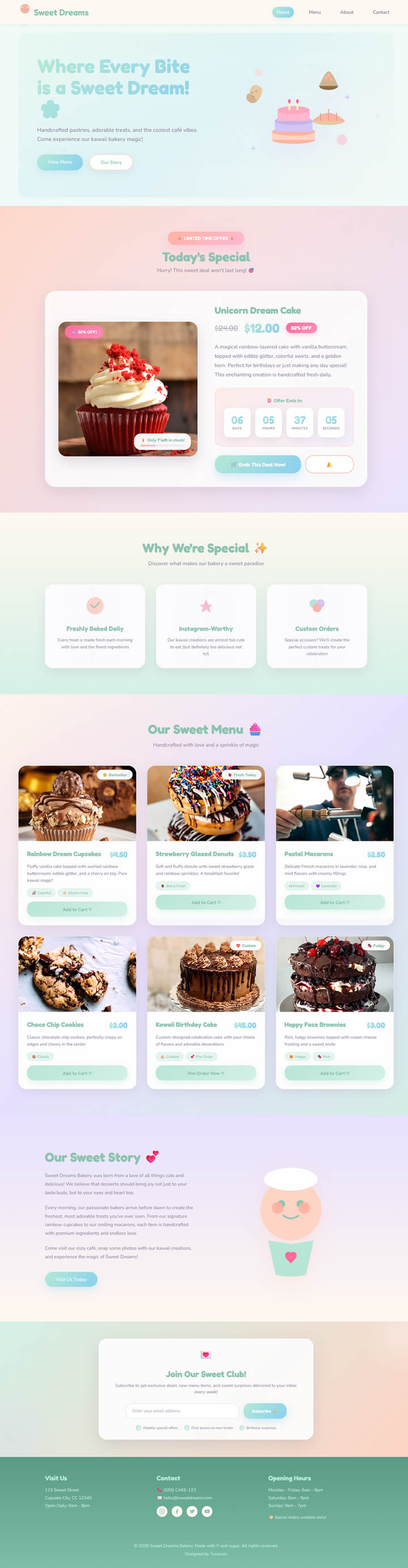 Sweet Bakery HTML Template