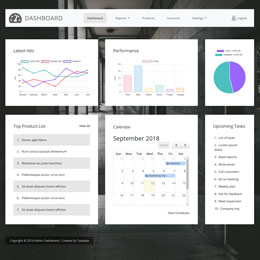 Admin Dashboard HTML Template