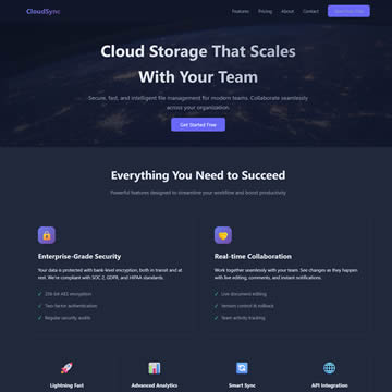 Cloud Sync SaaS HTML Template