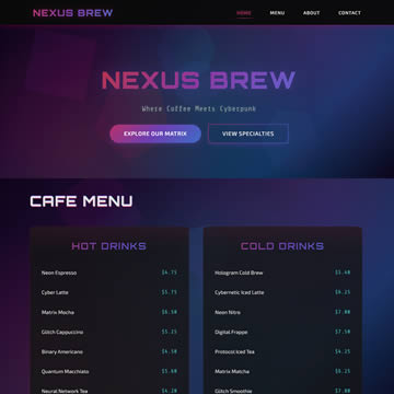Nexus Brew Cafe HTML Template
