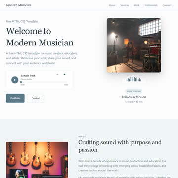 Modern Musician Portfolio HTML Template