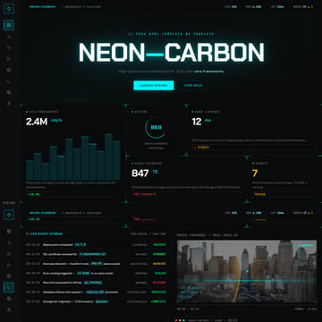 Neon Carbon HTML Template